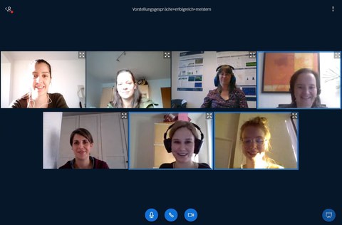 Screenshot, virtuelles Treffen, online Seminar, Web Kamera, Teilnehmende