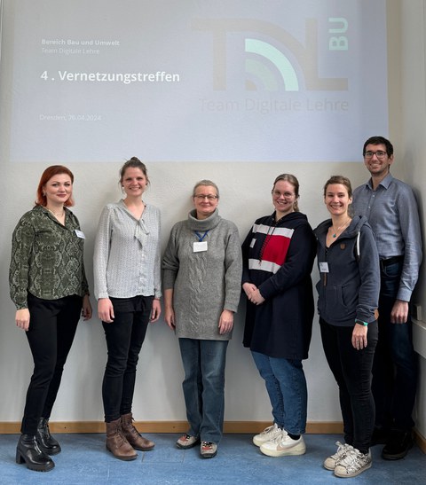 Die Mitglieder des TDL posieren vor der Begrüßungsfolie des 4. Workshops