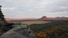 Foto von einem Aussichtspunkt in der sächsischen Schweiz.
