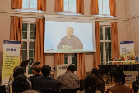 Photo of video on a large screen