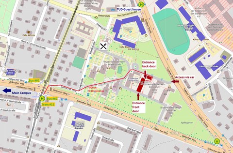 Karte mit Wegbeschreibung zu CIPSEM