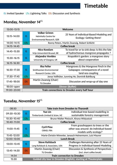 IBEaM workshop program