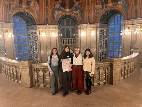 The four cartography students at Dresden City Hall