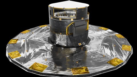 Künstlerische Darstellung des Gaia-Satelliten