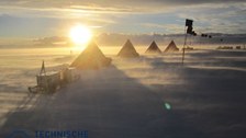 Unser Camp um Mitternacht bei Sturm.