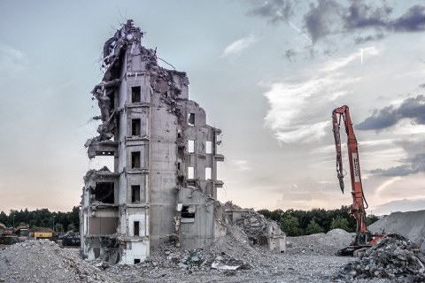 demolished building