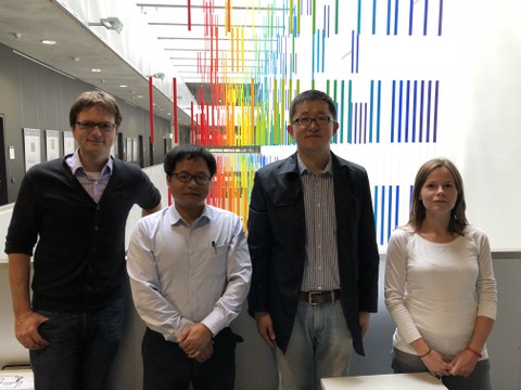 From right to left: Dr. Markiewicz, Prof Wang, Prof. He and Prof. Stolte