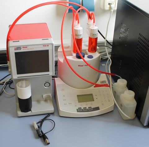Ladungsmessgerät Mütek PCD-04 mit Titrator Mütek PCD T3 (BTG Instruments)