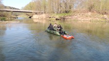 Beginn einer Messfahrt auf der Freiberger Mulde bei Gleisberg-Marbach