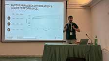 Matthias Ribesmeier presenting the work on Optimising locations of urban consolidation center for sustainable urban logistics using agent-based modelling