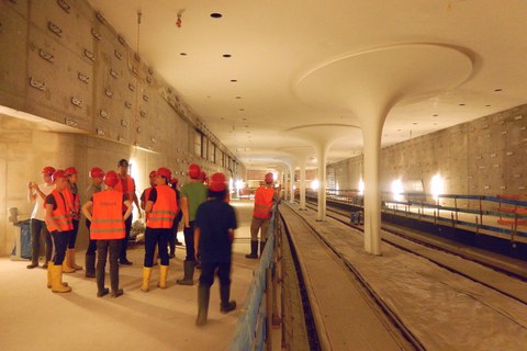 Baustelle U-Bahnhof Rotes Rathaus, zukünftiger Bahnsteigbereich