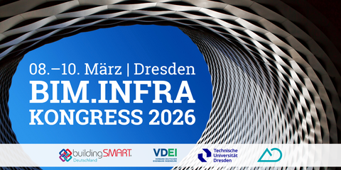 Titelbild zum BIM.Infra Kongress 2026 mit Logos der Sponsoren