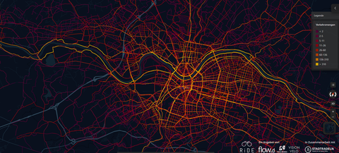 Verkehrsmengenkarte Radverkehr, Dresden