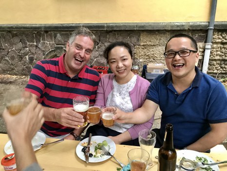 Bernhard Schipp (TUD), Xiaorong Fu (Vice Dean of School of Business Administration, SWUFE) and Gong Jinguo (Assistant Dean of the School of Statistics, SWUFE)