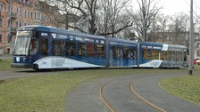 Dresdner Straßenbahn, für die Forschung ausgestattet mit Messtechnik der TU Dresden