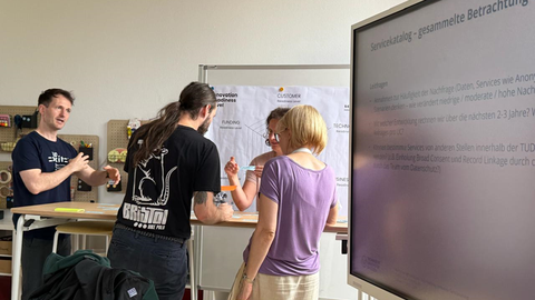 Teilnehmende diskutieren angeregt am Tisch