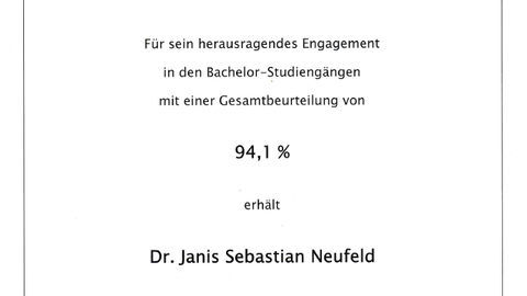 Lehrpreis der OVGU für Janis Neufeld
