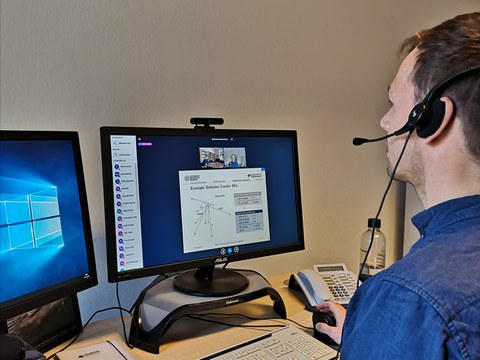 Vortragender des Lehrstuhls während der virtuellen Konferenz