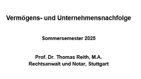 Vermögens- und Unternehmensnachfolge
