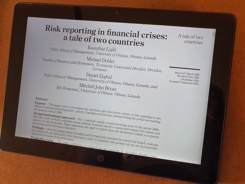Risk reporting in financial crises