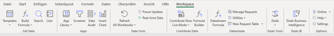 Workspace Excel Addin