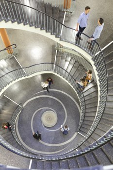 Spiral staircase in the Hülße building