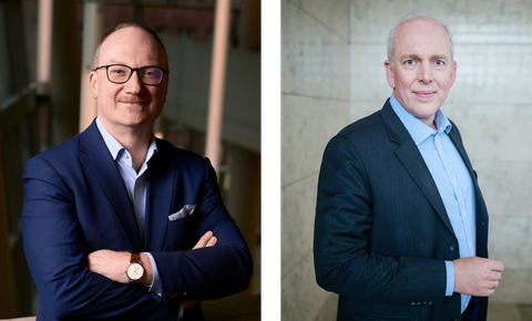 Zu sehen sind Prof. Lars feld und Jakob von Weizäcker