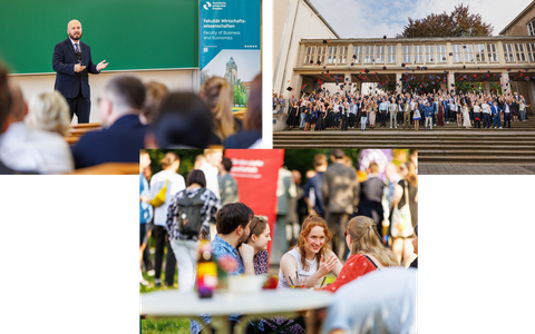 Zu sehen sind Bilder vom Tag der Fakultät und der Absolventenverabschiedung