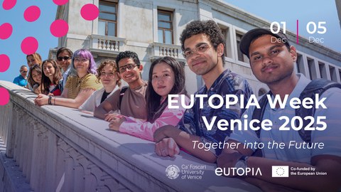 Zu sehen ist ein Werbebild für die EUTOPIA week in Venedig