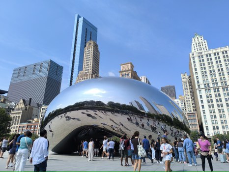 Man sieht die Bohne von Chicago.