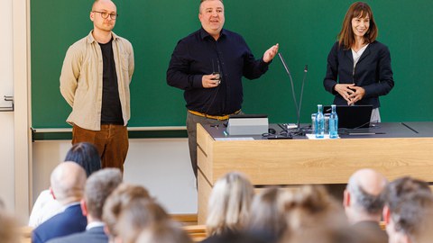 Photo with Prof. Ciprian Domnisoru, Prof. Kamila Cygan-Rehm and Dr. Andreas Leibing