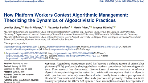 News: ISR article on worker algoactivism