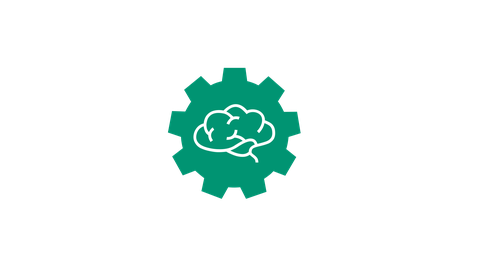 Icon of the research topic RA3-2 Cognitive Production Systems – represented by a gear with brain