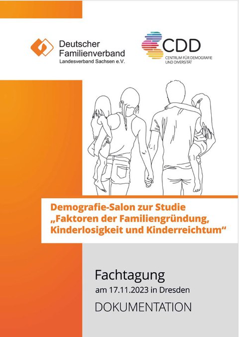 Bild der Broschüre  für die Veranstaltung. Darauf sieht man die Umrisse eine Familie von hinten und den Titel der Veranstaltung