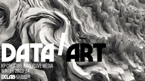 Schriftzug "Data Art" vor grauem Muster