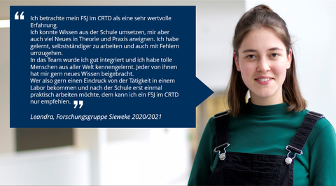 Bild und Zitat der FSJlerin Leandra