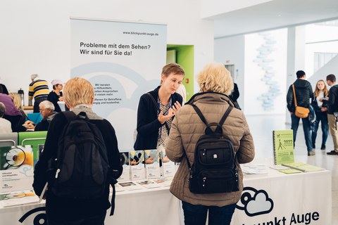 The Information stand of Blickpunkt-Auge. 