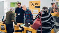 The Information stand of SFZ - Perspektive Sehen a Research and education center  