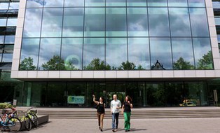 People walking out of CRTD building