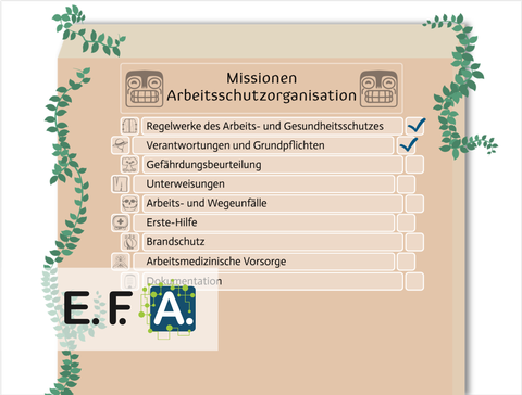 Mauer mit Missionszielen von Arbeitsschutzorganisation