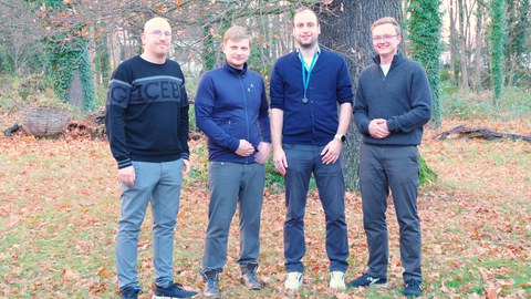 Alexander Clauss, Mattis Altmann, Jonathan Dyrna und Thomas T. Richter (von links nach rechts) von der Forschungsgruppe Communities in Virtual Learning Spaces