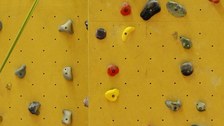 Neue Kletterroute in gelb