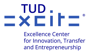 Logo mit Schriftzug: "TUD excite" darunter "Exzellence Center for Innovation, Transfer and Entrepreneurship"
