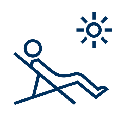 Sun Lounger, Icon, blue