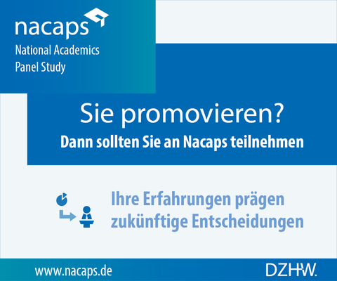 Nacaps-Banner: Sie promovieren? Dann sollten Sie an Nacaps teilnehmen.