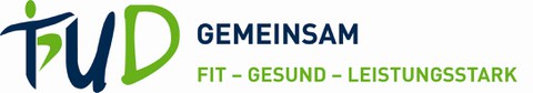 Logo of the University Health Management: TUD together fit-healthy-powerful