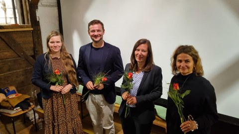 Emilia Socha (Hochschule Zittau/Görlitz), Dr. Jonas Hänel (TUD), Prof. Dr. Anja Walter (TUD), Simone Weber-Karpinski (Moderation)  (Von links nach rechts) 