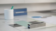 Schablone und Messblock