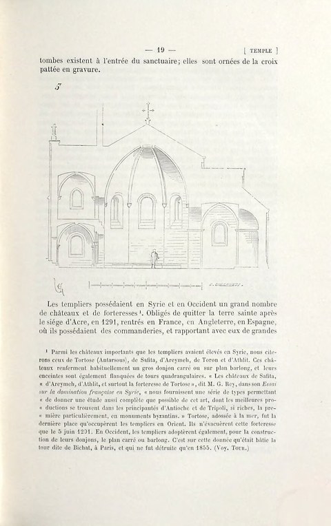 Schnitt durch die Kapelle, nach Viollet-le-Duc, Band IX