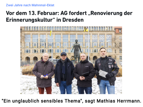 Das Foto zeigt  die AG Altmarkt vor. Die Gruppe besteht aus Justus Ulbricht (71, v.l.), Holger Hase (49, FDP), Mathias Herrmann (38) und Viktor Vincze (48). Es fehlen Susanne Dagen (54, Freie Wähler) und Mario Schmidt (49, CDU). 